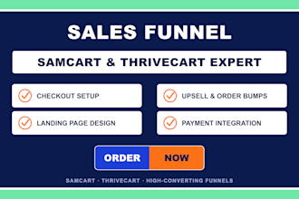 build your samcart thrivecart sales funnel and landing page