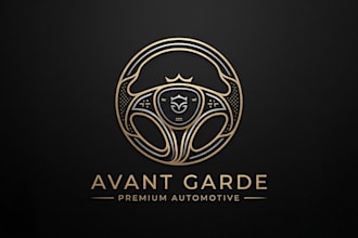 design a premium steering wheel logo for automotive brand