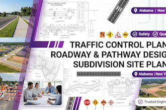do traffic control road pathway design, subdivision  site plan alabama new york