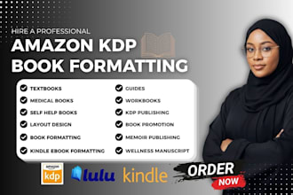 format and publish your self help, wellness, or memoir book on amazon KDP