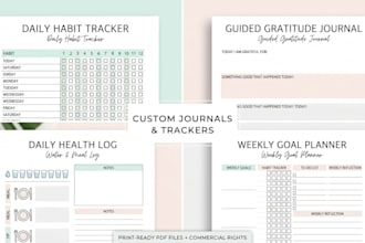 design custom journals planners printable books