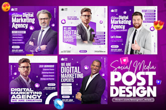 design creative social media ad, facebook ads post, instagram post, story design