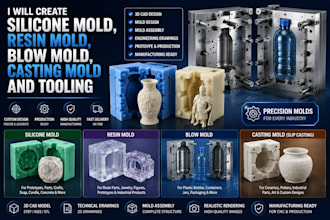 create silicone mold, resin mold, blow mold and slip casting and mold making