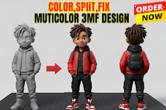 paint your 3d model convert stl to 3mf, split file for bambu multicolor printing