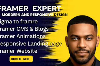 design framer website develop framer website landing page