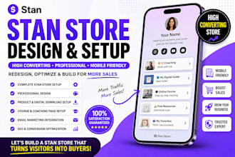 optimize, redesign and build a high converting stan store for more sales