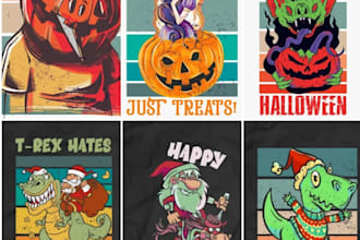 design detailed graphic t shirt artwork for apparel and merch