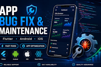 fix bug and maintain your mobile app with flutter, android and ios