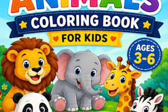 design abc animals colouring book for amazon kdp ready