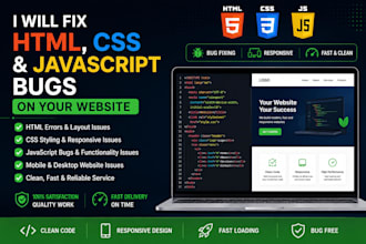 fix HTML CSS javascript website bugs