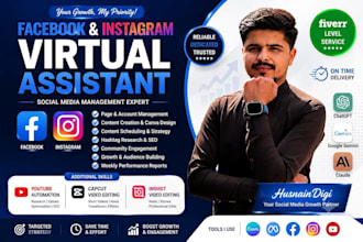 be your virtual assistant for facebook and instagram