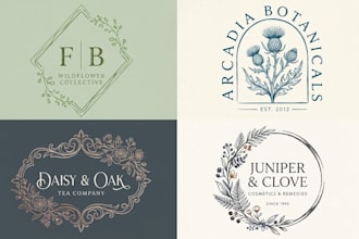 design bohemian floral feminine logo for boutiques and store