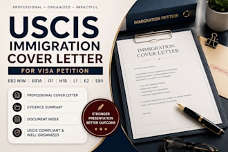 write a professional uscis immigration cover letter for visa petition