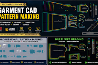 create professional garment cad pattern and grading