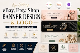 design eye catching ebay, etsy, shop banner design and logo to boost brand