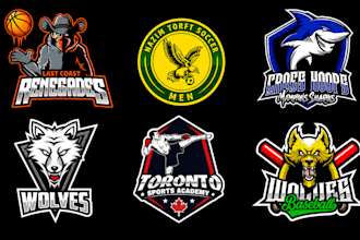 design modern badge or mascot logo for your sport team