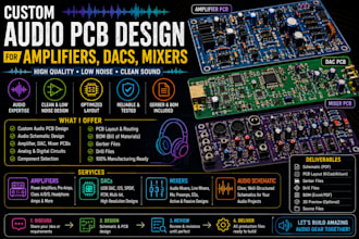 design customized audio pcb for amplifiers, dacs, mixers, audio schematic