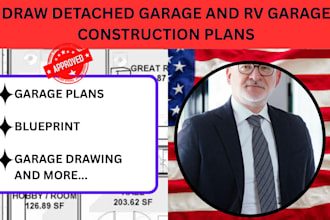 draw texas florida and california detached rv garage construction plans