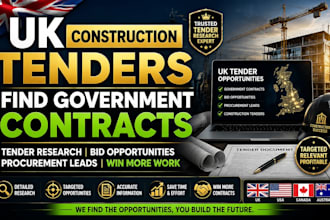 find UK construction tenders, government contracts bid opportunities procurement