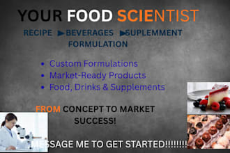formulate custom food, beverage, and vitamin supplement products