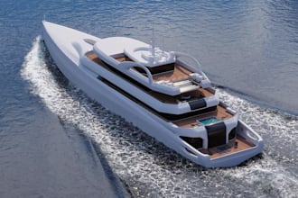 create realistic 3d speed boat, powerboat, yacht, ship and marine vessel models