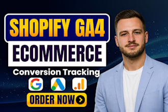 setup google analytics 4 shopify ga4 ecommerce conversion tracking, tag manager