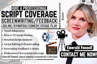 provide screenplay script coverage, feedback, story analysis, and detailed notes
