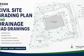 design civil site grading plan and drainage cad drawings
