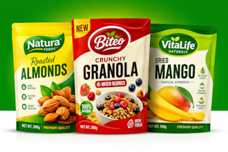 design product label, pouch packaging, coffee, tea, mylar bag, food label design