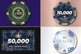 create luxury poker logo and poker chip design