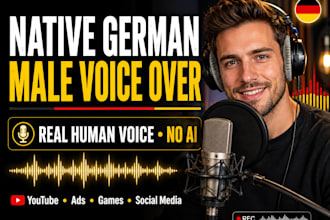 record a professional native german male voice over