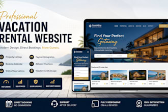 design a vacation rental website, airbnb website, booking website