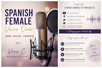 spanish female voice over and narration