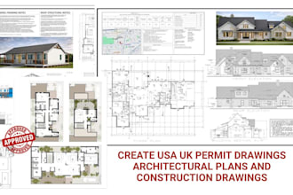 create USA UK permit drawings architectural plans and construction drawings