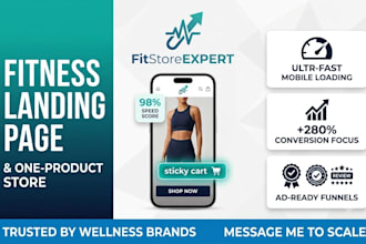 design a converting fitness product landing page on shopify