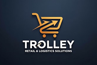 design a modern trolley logo for retail and logistics brand