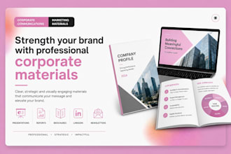 create professional corporate marketing and communication materials