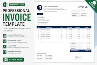 create excel invoice quotation and billing templates