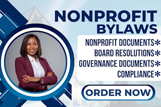 draft nonprofit bylaws, policies and governance documents professionally