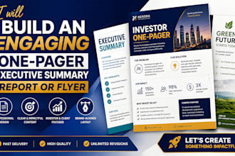 craft an engaging one pager executive summary report or flyer