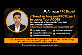 do amazon ppc campaign setup and optimization to reduce acos in ksa and USA