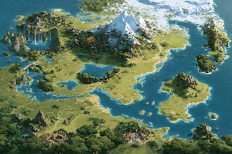 draw a fantasy map illustration