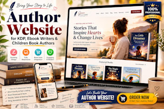 design and redesign author website kdp, ebook writers website and children book