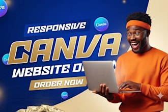 design a professional responsive canva website or landing page website