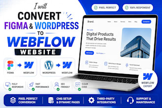 convert figma to webflow, wordpress to webflow website