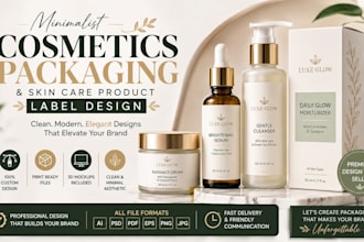 do minimalist cosmetics packaging and skin care product label design