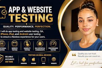 do app testing and website testing, and android user testing