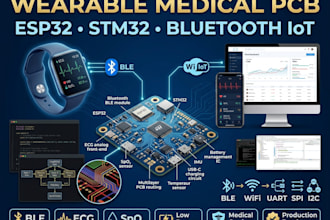 develop wearable medical device pcb embedded firmware bluetooth iot esp32 stm32