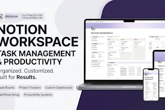 efficiently build organize notion task board workspace setup tracker expert
