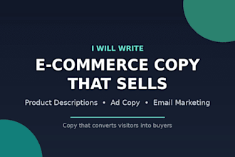 write ecommerce product description, ad copy and email copy
